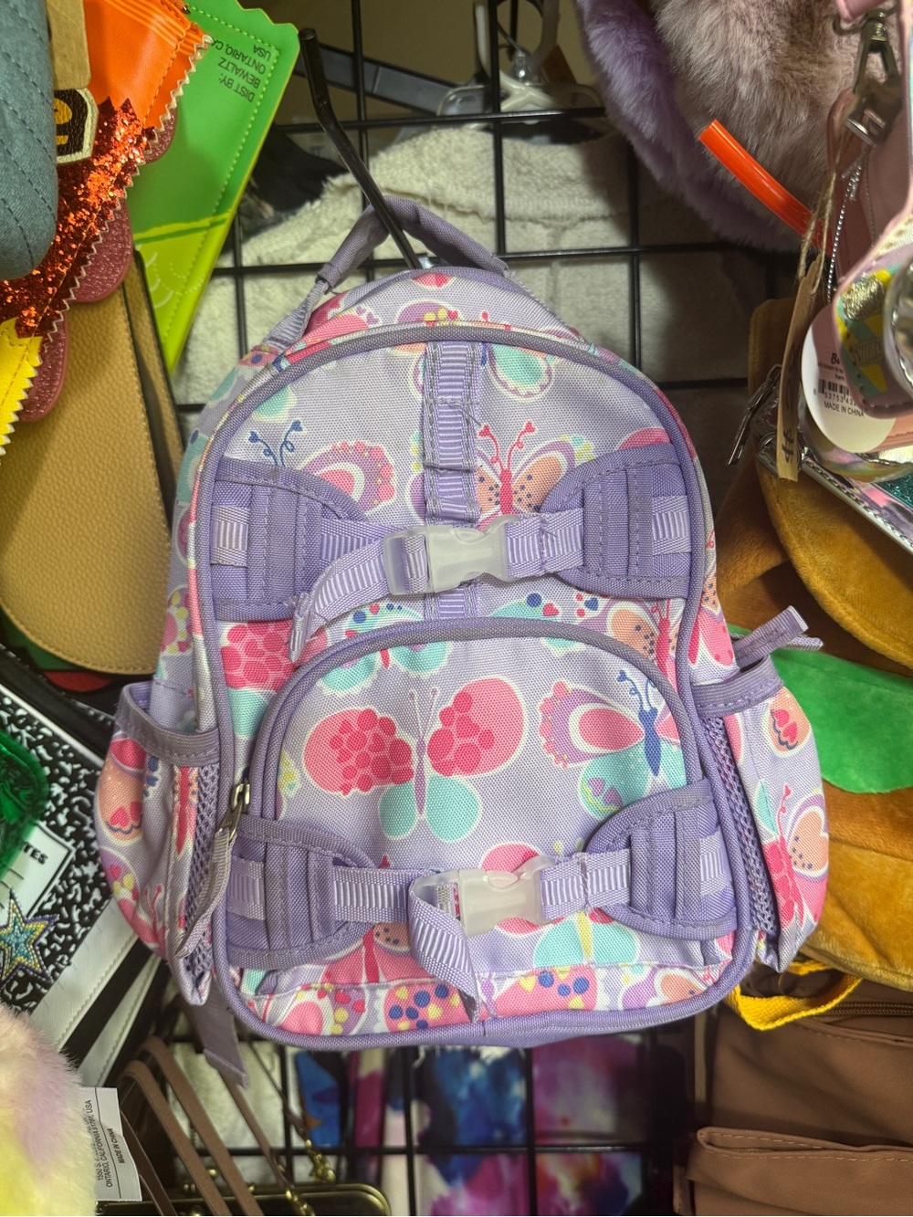 Pottery Barn Kids Lavender and Pink Butterfly Print Mini Backpack